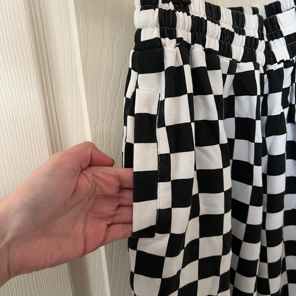 SHINY BY NATURE Checkered Black and White Pants - Picture 3 of 4